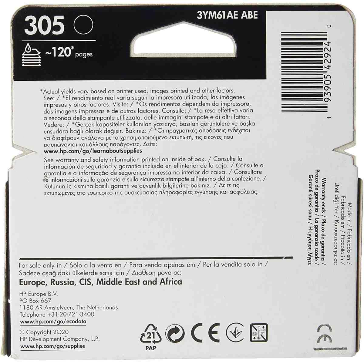 Hp 305 originale nero