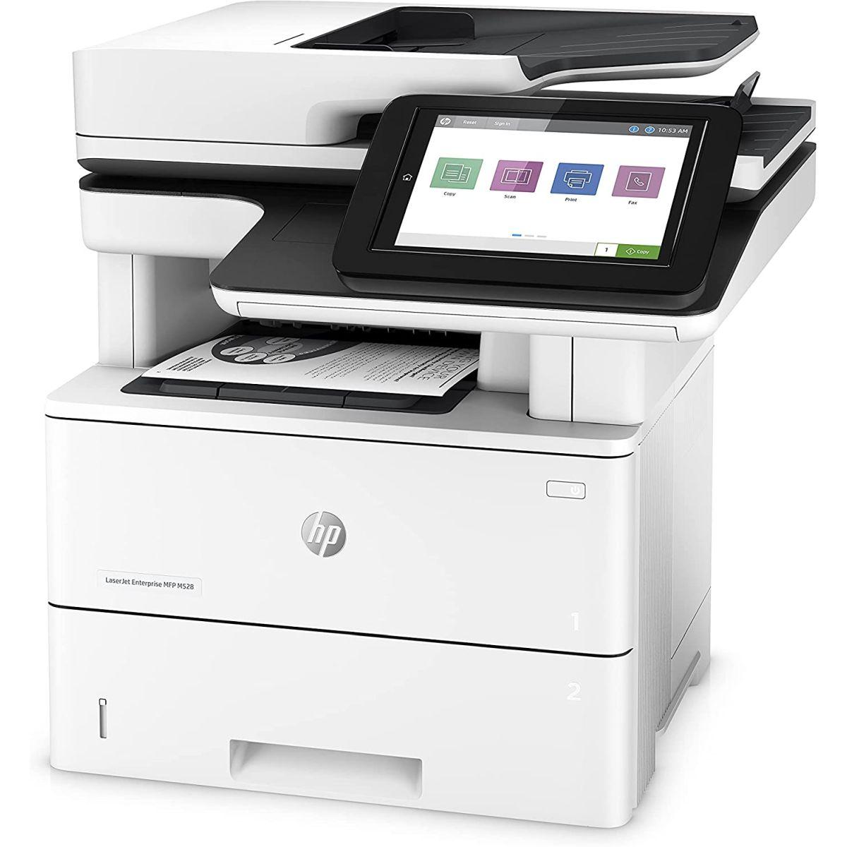 HP LaserJet Enterprise M528dn 1PV64A, Stampante Multifunzione A4, Stampa Fronte e Retro Automatica in b/n, 43 ppm, USB, Gigabit Ethernet, Fax Opzionale, HP Smart, Schermo Touch da