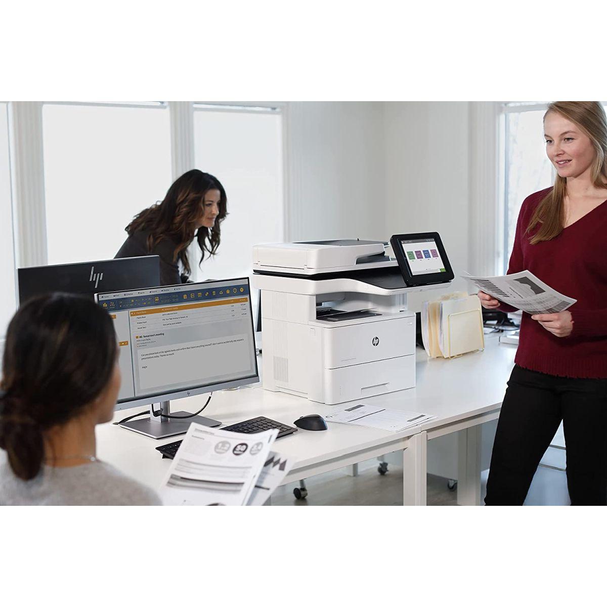 HP LaserJet Enterprise M528dn 1PV64A, Stampante Multifunzione A4, Stampa Fronte e Retro Automatica in b/n, 43 ppm, USB, Gigabit Ethernet, Fax Opzionale, HP Smart, Schermo Touch da