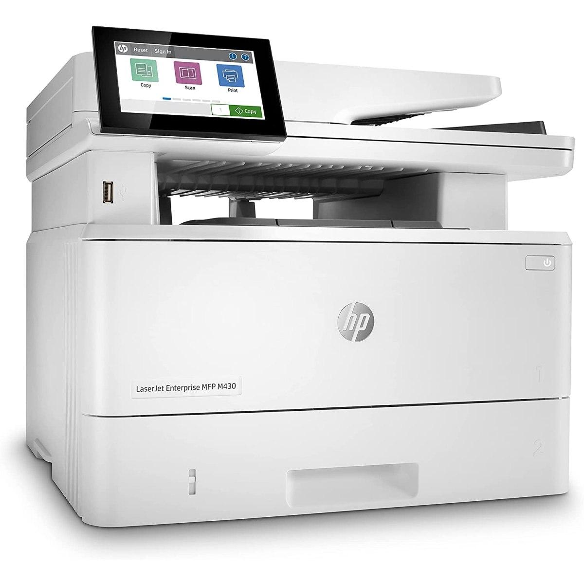 HP LaserJet Enterprise M430f 3PZ55A, Stampante Multifunzione A4, Stampa Fronte e Retro Automatico in b/n, 38 ppm, Copia, Scansiona, Fax, Ethernet, USB 2.0, ADF, HP Smart, Schermo T