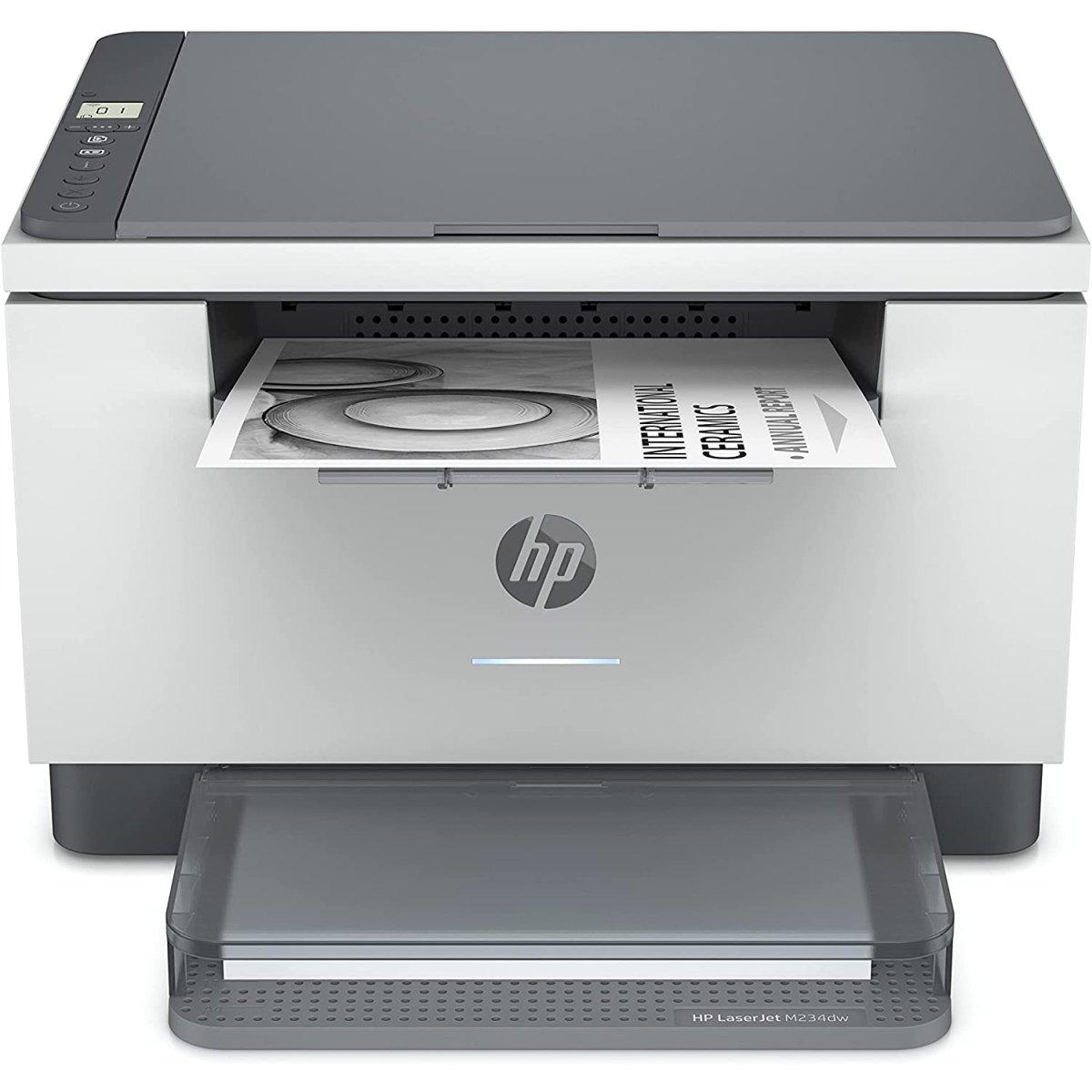 HP LaserJet M234dw 6GW99F, Stampante a Singola Funzione A4, Stampa Fronte e Retro Automatica in b/n, 29 ppm, USB, Wi-Fi, Ethernet, HP Smart, No Fax, No ADF, Schermo LCD a icone, Gr
