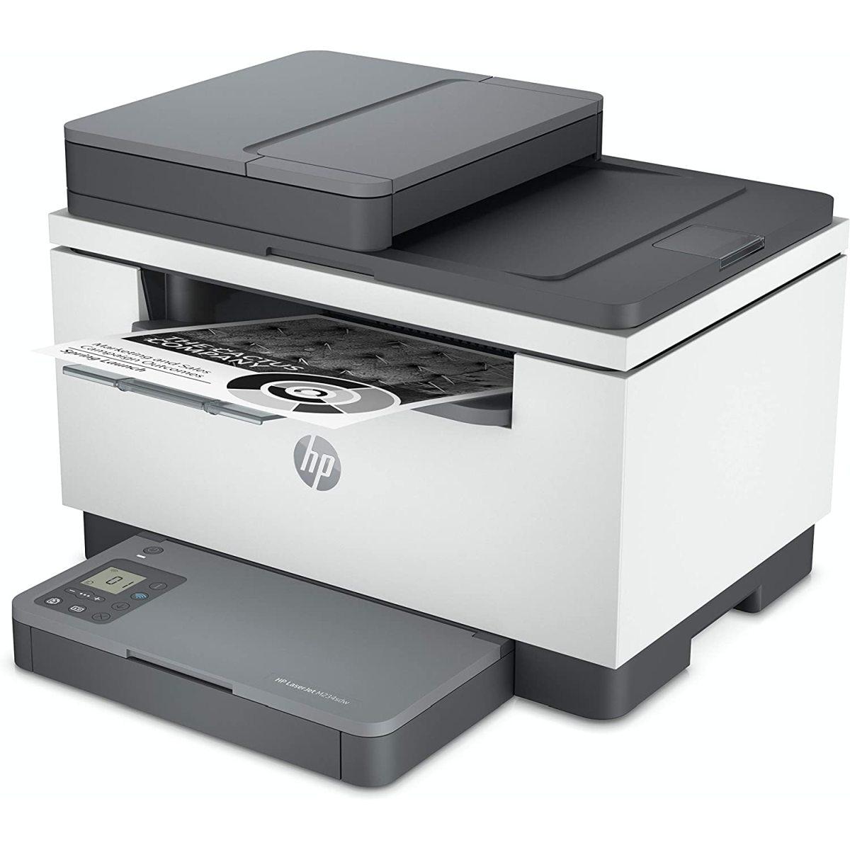 HP LaserJet M234sdw 6GX01F, Stampante Multifunzione A4, Stampa Fronte e Retro Automatica in b/n, 29 ppm, WiFi, Ethernet, USB, ADF, HP Smart, No Fax, Schermo LCD a icone, Grigia