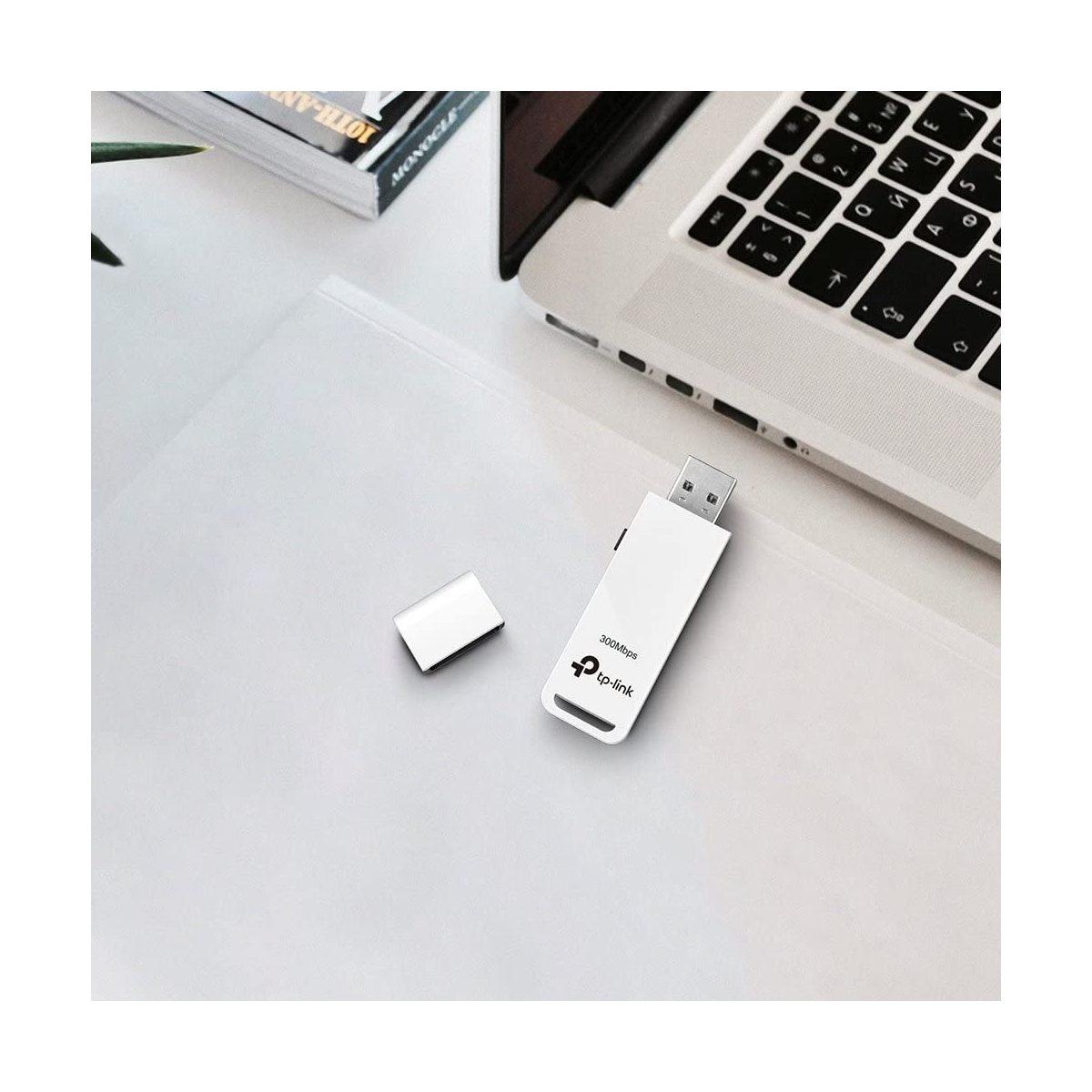 TP-Link TL-WN821N Adattatore USB Scheda di Rete, Wireless 300Mbps, 2.4GHz, 2 Antenne Interne, USB 2.0, Pulsante WPS N300 Single