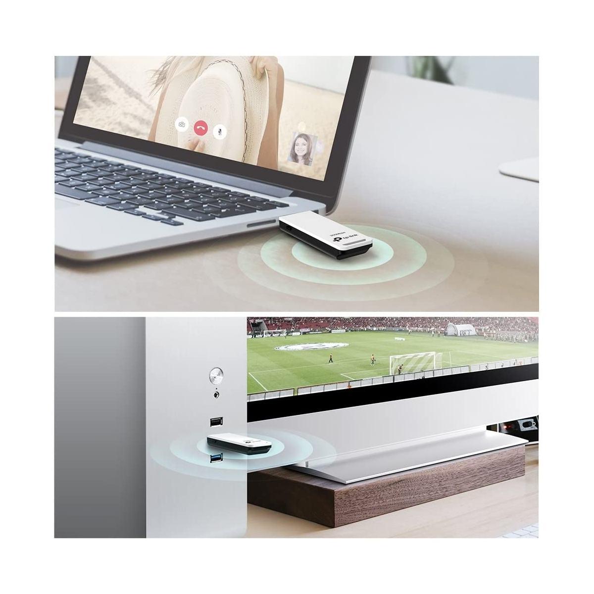 TP-Link TL-WN821N Adattatore USB Scheda di Rete, Wireless 300Mbps, 2.4GHz, 2 Antenne Interne, USB 2.0, Pulsante WPS N300 Single